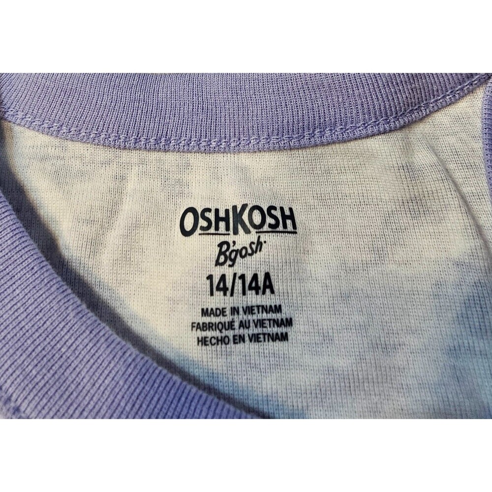 Oshkosh Girls Purple Palm Tree Print Razor Back Tank Top Size 14,Beach,Hawaiian - Picture 7 of 9